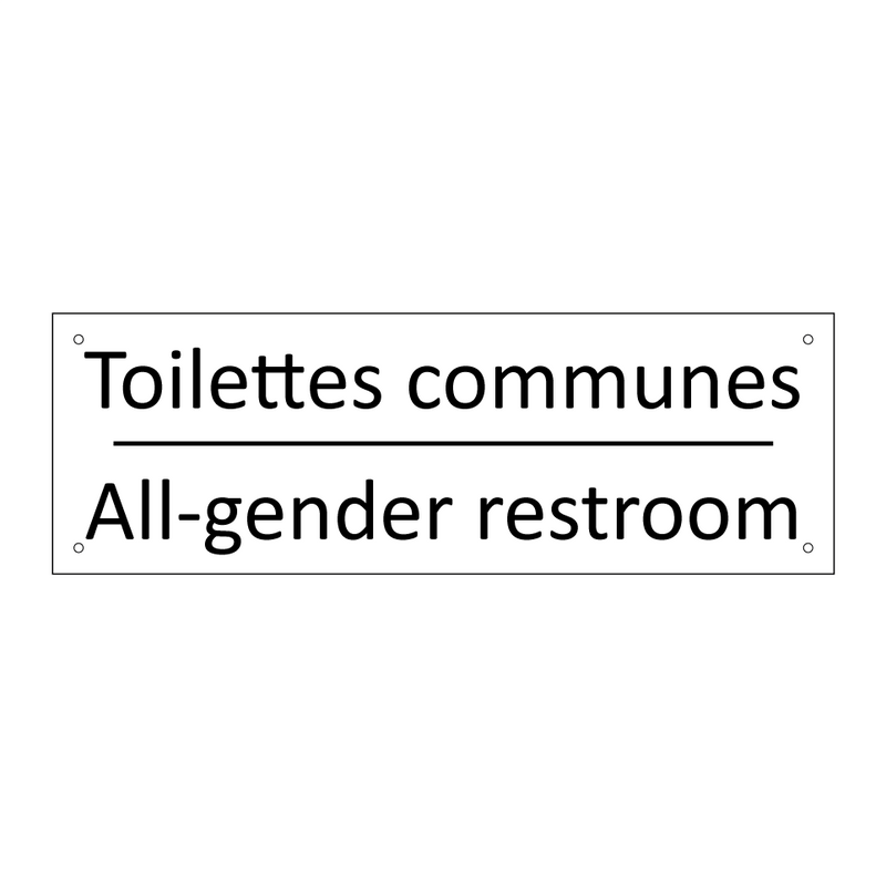 Toilettes communes - All-gender restroom