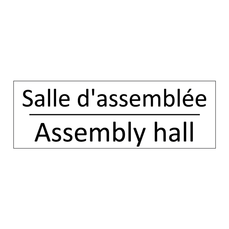 Salle d'assemblée - Assembly hall