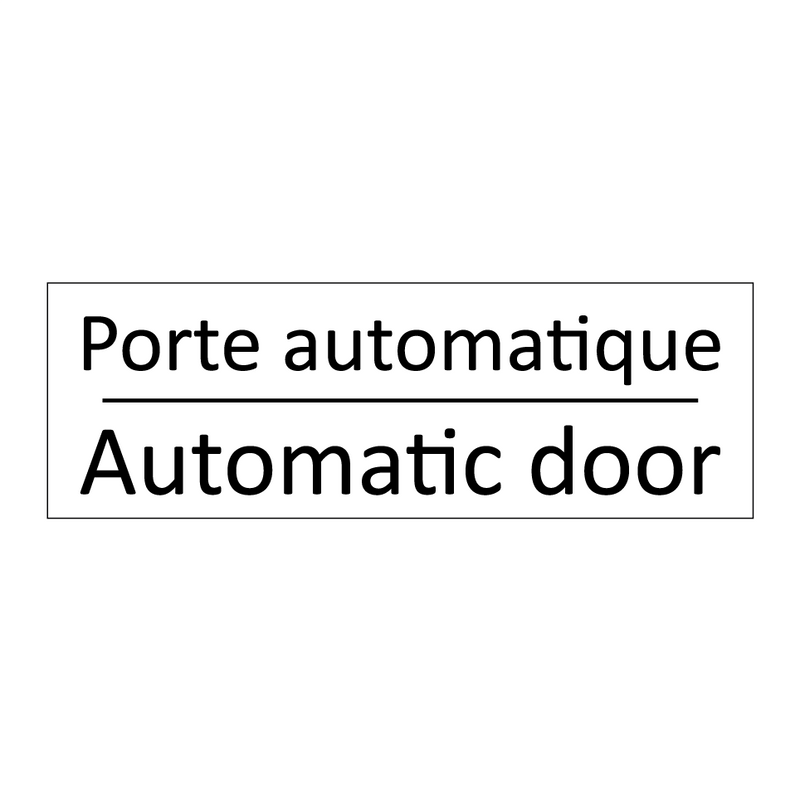 Porte automatique - Automatic door