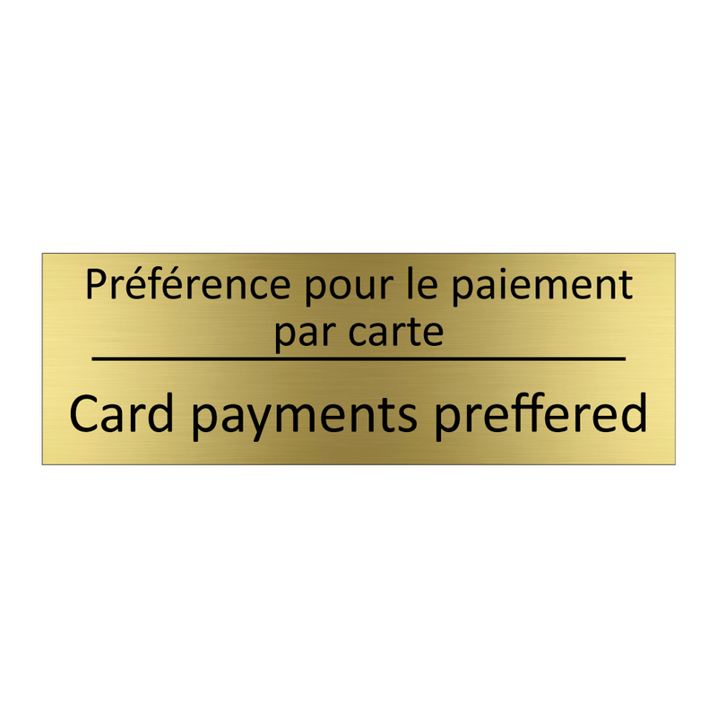 Préférence pour le paiement par  /.../ - Card payments preffered