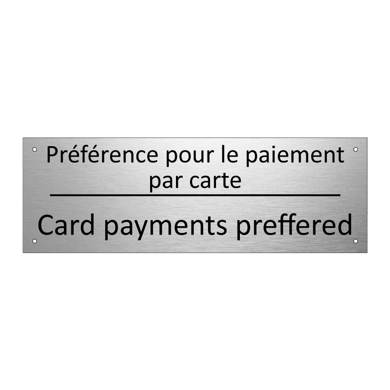 Préférence pour le paiement par  /.../ - Card payments preffered
