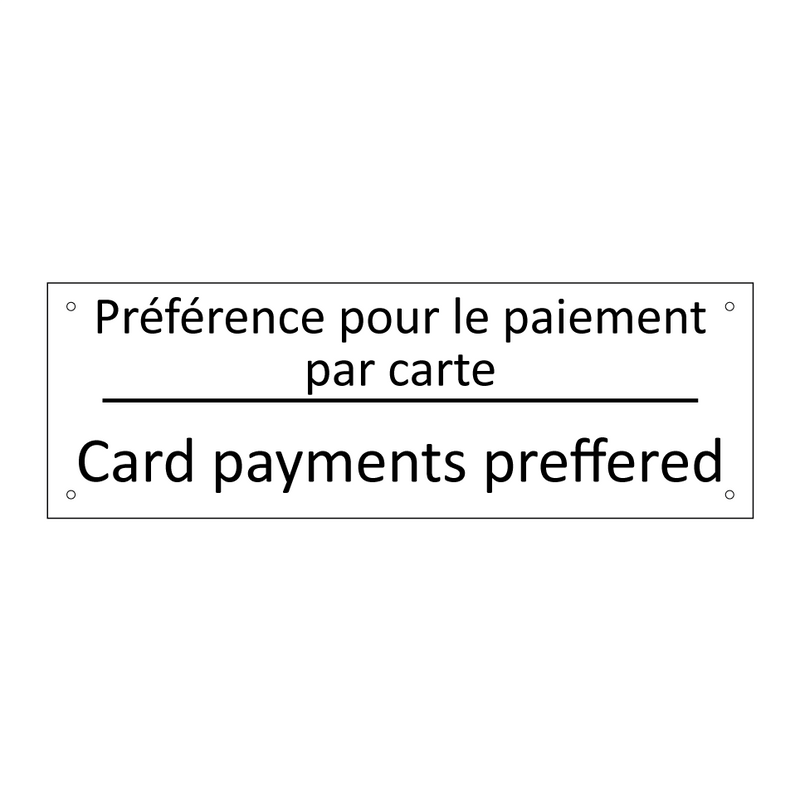 Préférence pour le paiement par  /.../ - Card payments preffered