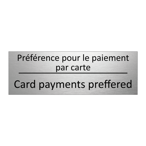 Préférence pour le paiement par  /.../ - Card payments preffered