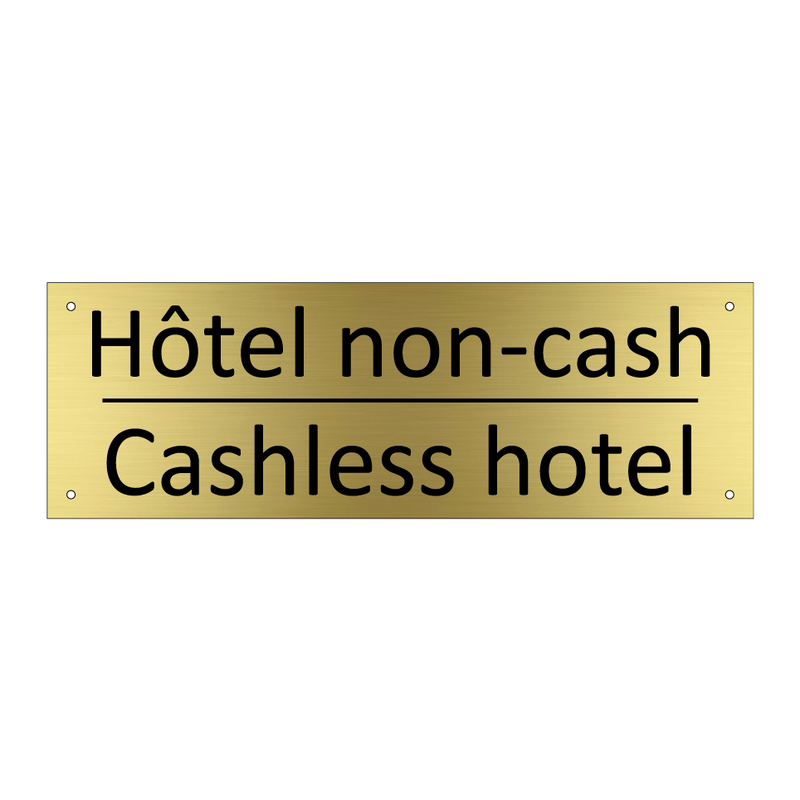 Hôtel non-cash - Cashless hotel