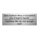 Sans espèces Nous n'acceptons  /.../ - Cashless We do not accept cash