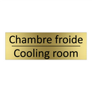Chambre froide - Cooling room