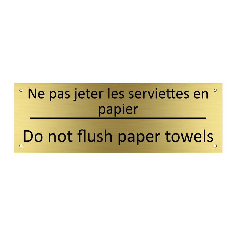Ne pas jeter les serviettes en  /.../ - Do not flush paper towels
