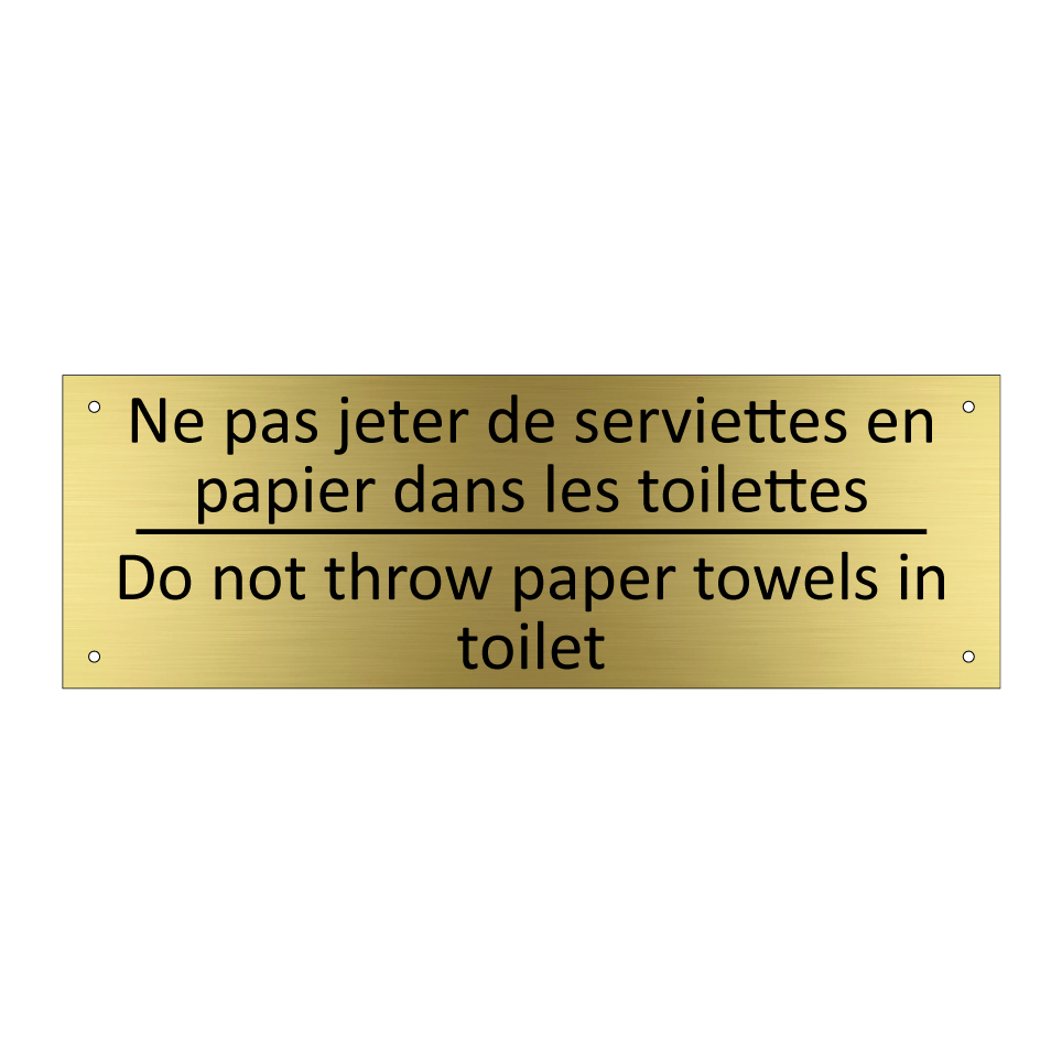 Ne pas jeter de serviettes en  /.../ - Do not throw paper towels in toilet /.../