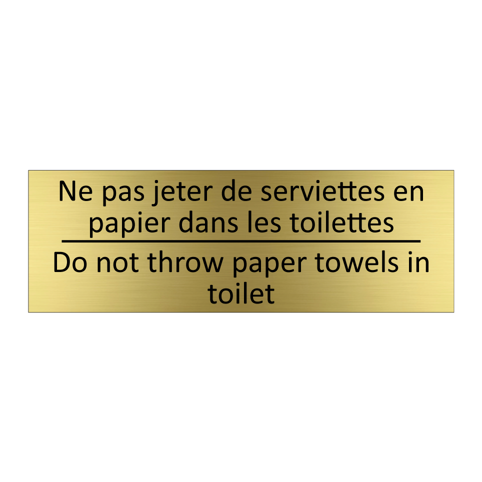 Ne pas jeter de serviettes en  /.../ - Do not throw paper towels in toilet /.../