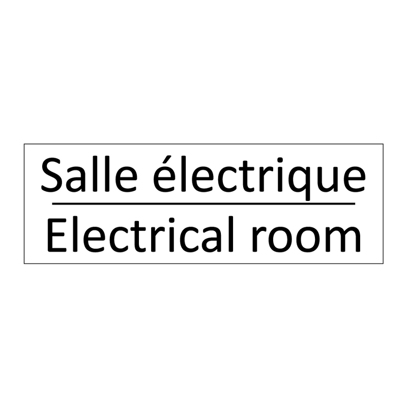 Salle électrique - Electrical room