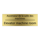 Ascenseur de la salle des machines /.../ - Elevator machine room