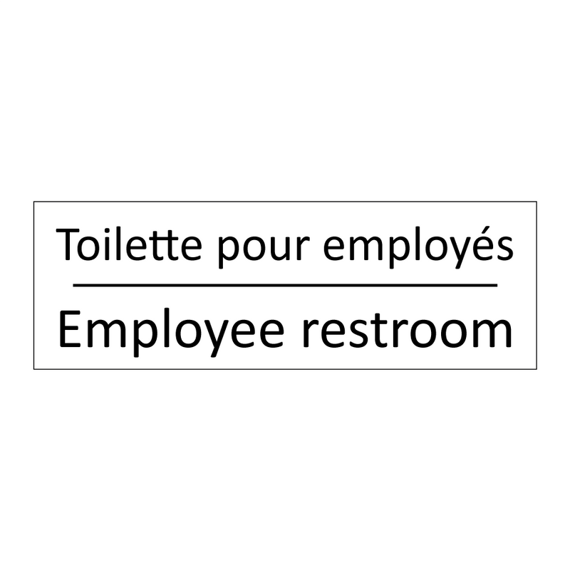 Toilette pour employés - Employee restroom