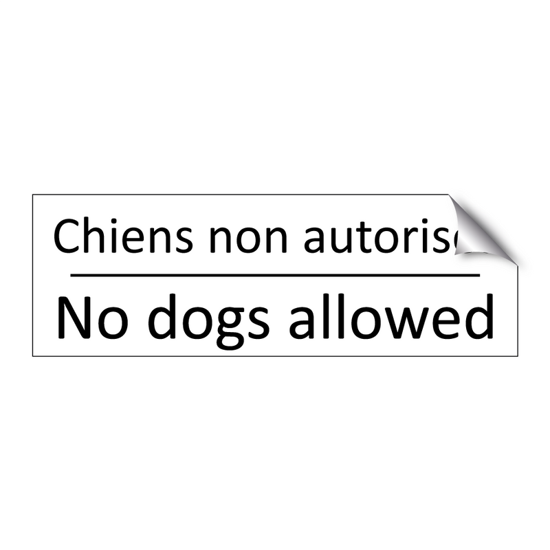 Chiens non autorisés - No dogs allowed