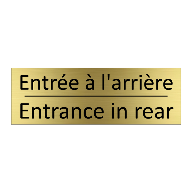 Entrée à l'arrière - Entrance in rear