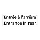 Entrée à l'arrière - Entrance in rear