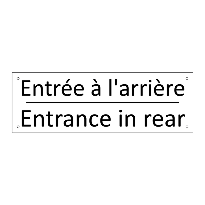 Entrée à l'arrière - Entrance in rear