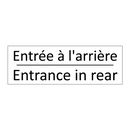 Entrée à l'arrière - Entrance in rear