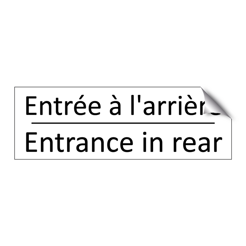 Entrée à l'arrière - Entrance in rear