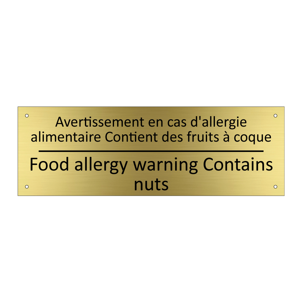 Avertissement en cas d'allergie  /.../ - Food allergy warning Contains  /.../
