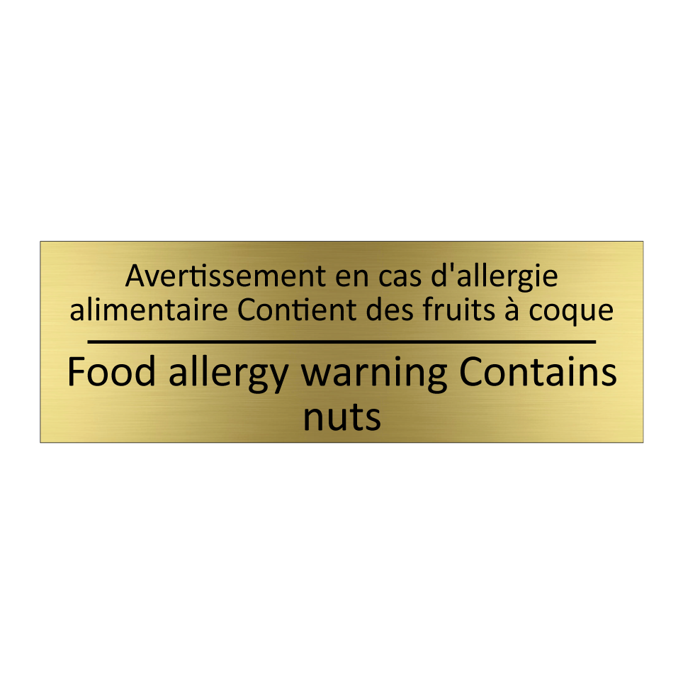 Avertissement en cas d'allergie  /.../ - Food allergy warning Contains  /.../