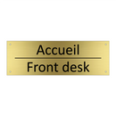 Accueil - Front desk