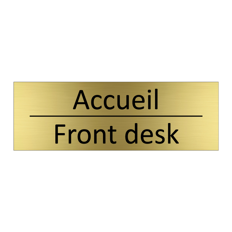 Accueil - Front desk
