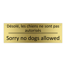 Désolé, les chiens ne sont pas  /.../ - Sorry no dogs allowed