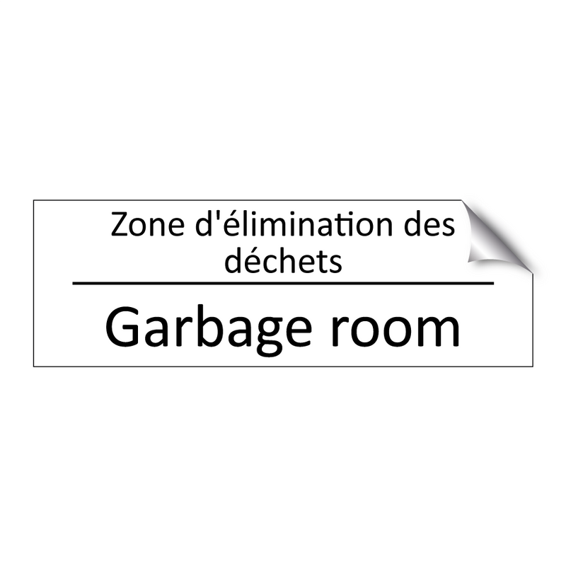 Zone d'élimination des déchets - Garbage room
