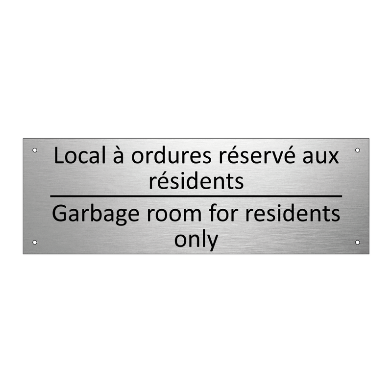 Local à ordures réservé aux résidents /.../ - Garbage room for residents only /.../