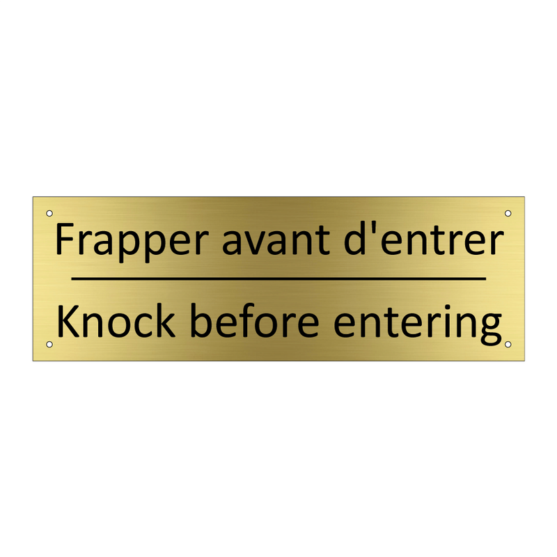 Frapper avant d'entrer - Knock before entering