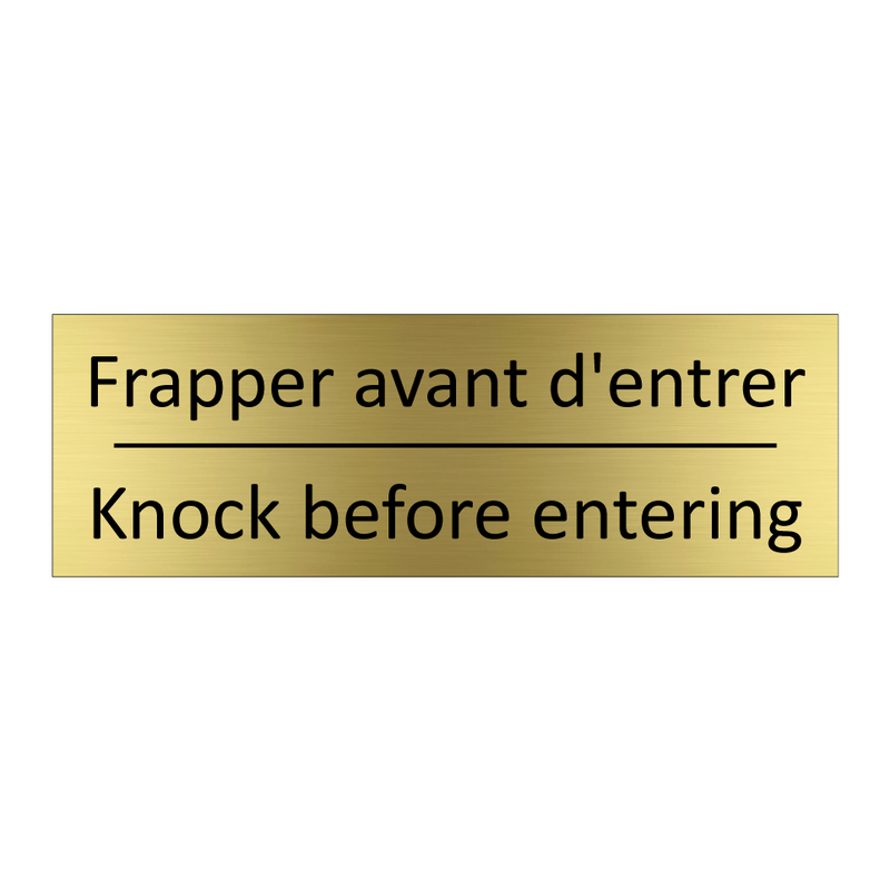 Frapper avant d'entrer - Knock before entering