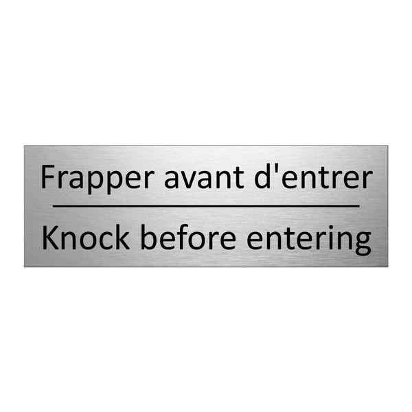 Frapper avant d'entrer - Knock before entering