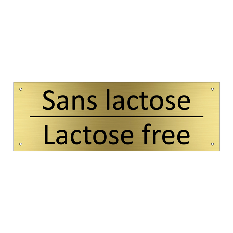 Sans lactose - Lactose free