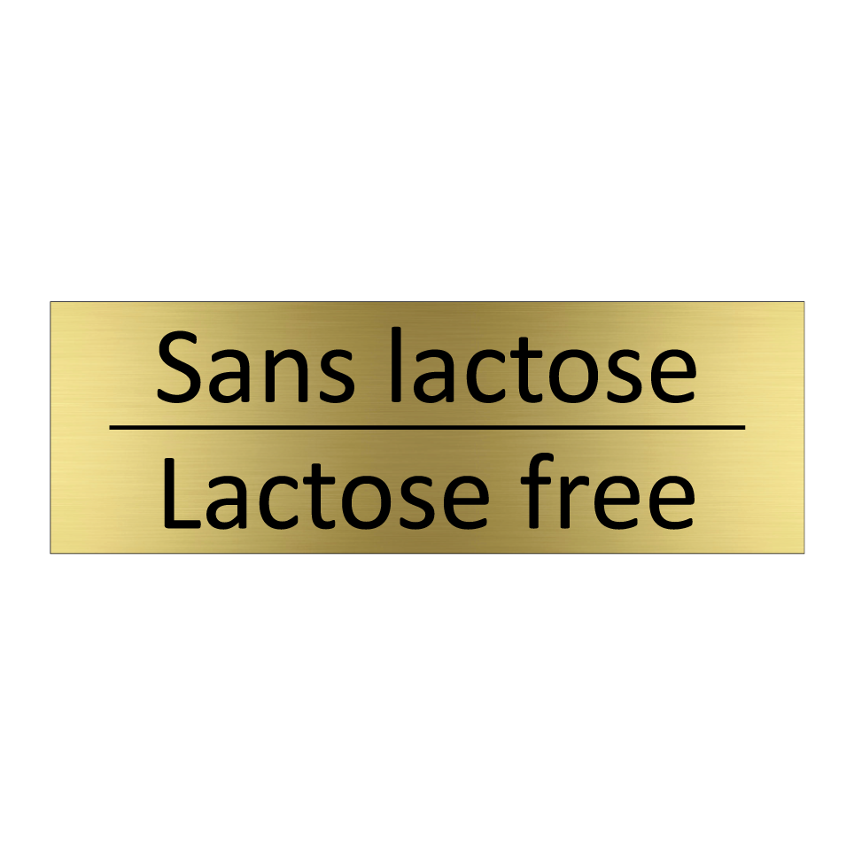Sans lactose - Lactose free