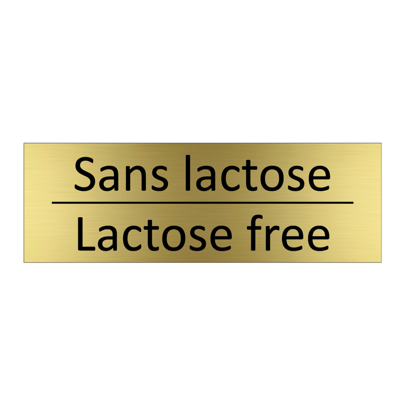 Sans lactose - Lactose free