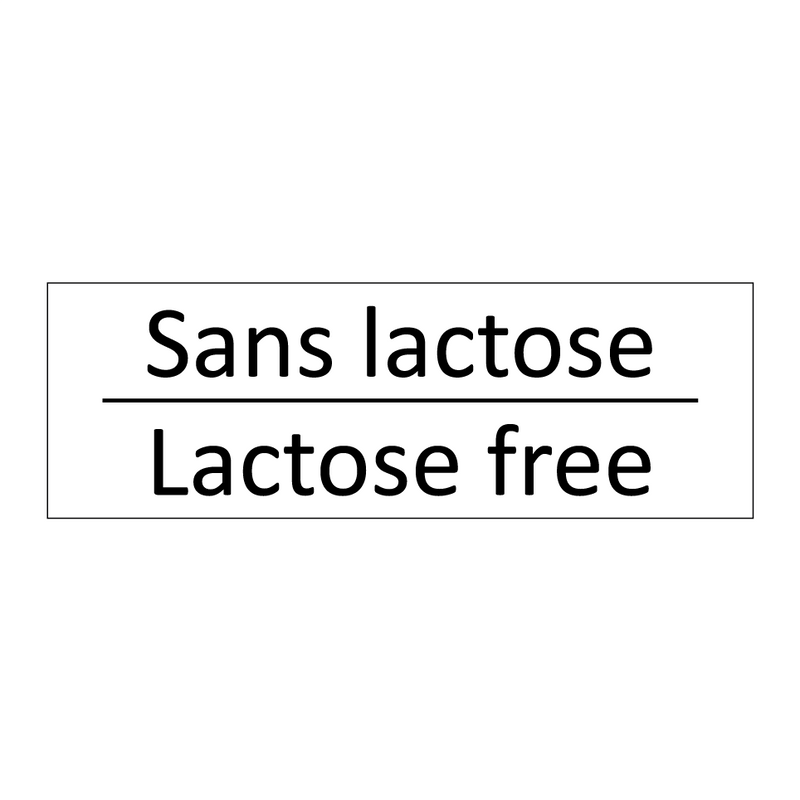 Sans lactose - Lactose free
