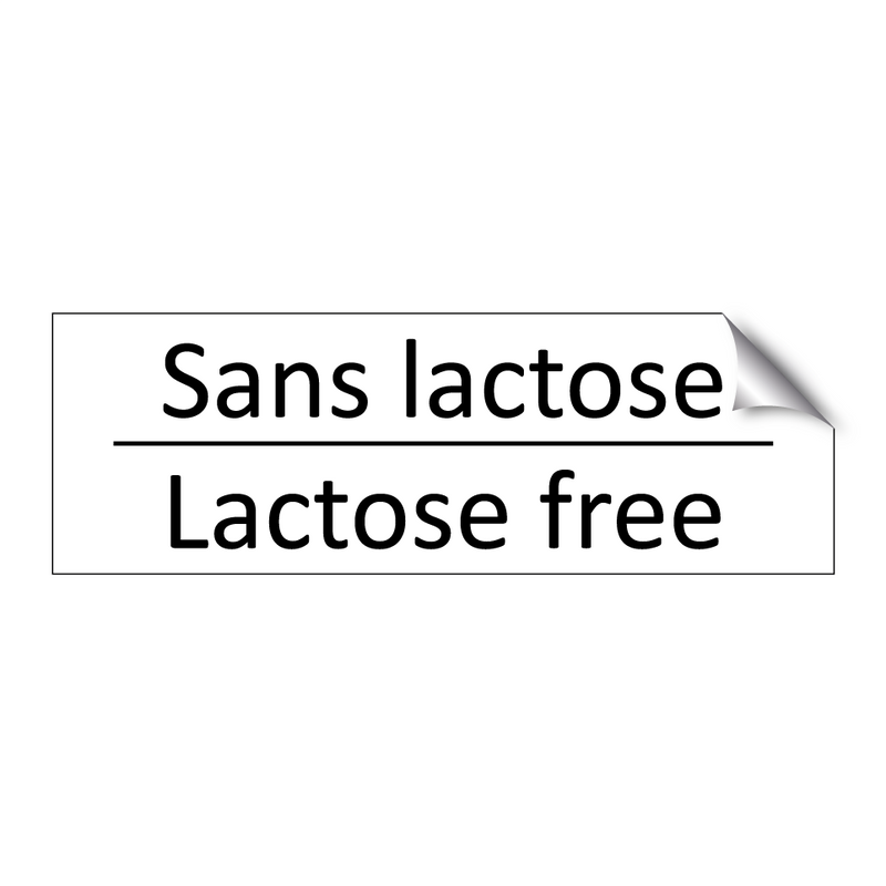 Sans lactose - Lactose free