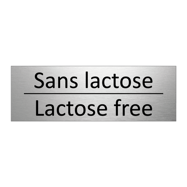 Sans lactose - Lactose free