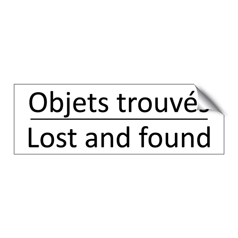 Objets trouvés - Lost and found