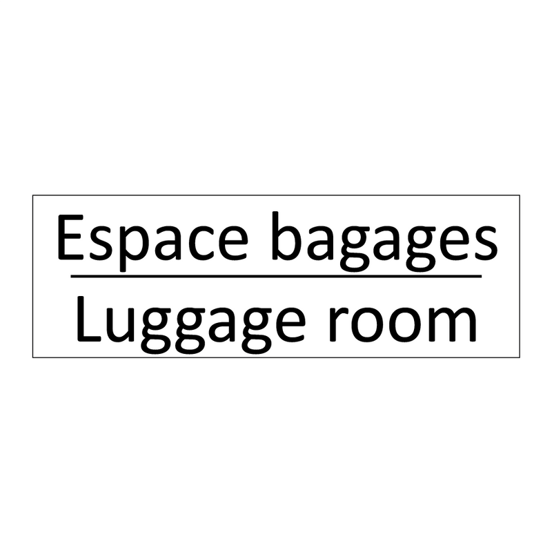Espace bagages - Luggage room