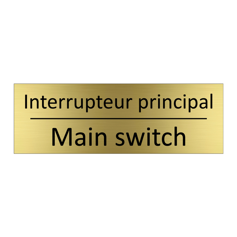 Interrupteur principal - Main switch