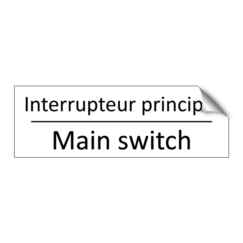 Interrupteur principal - Main switch