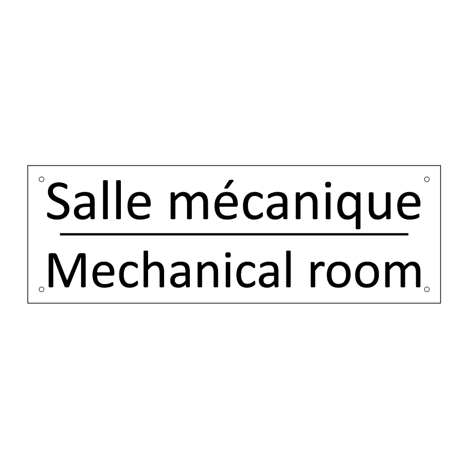 Salle mécanique - Mechanical room