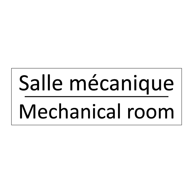 Salle mécanique - Mechanical room