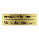 Vestiaire hommes - Men's changing room