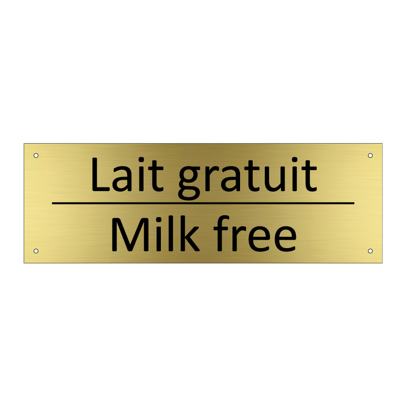 Lait gratuit - Milk free