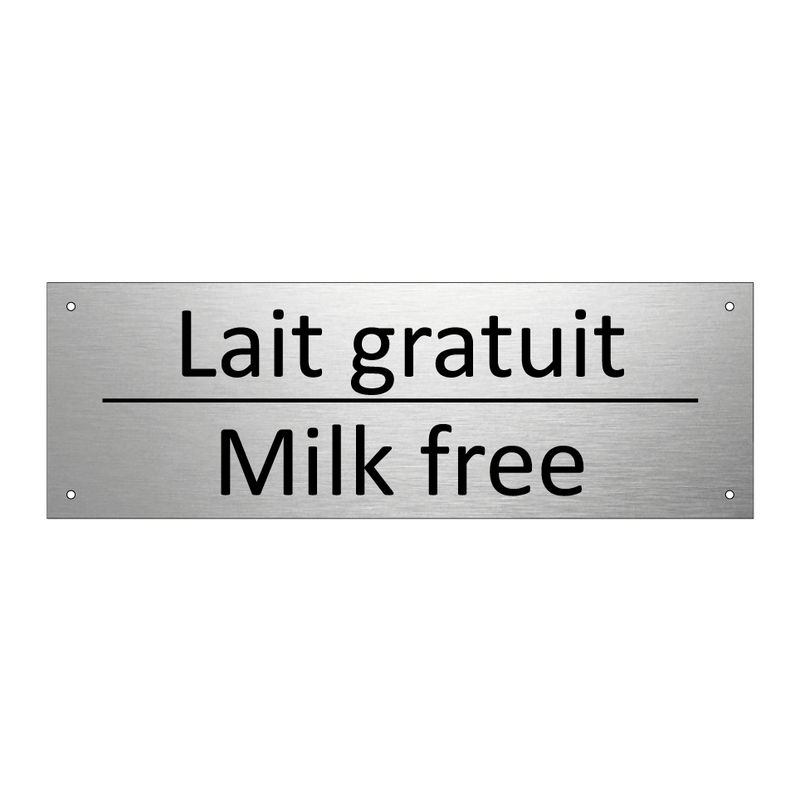 Lait gratuit - Milk free
