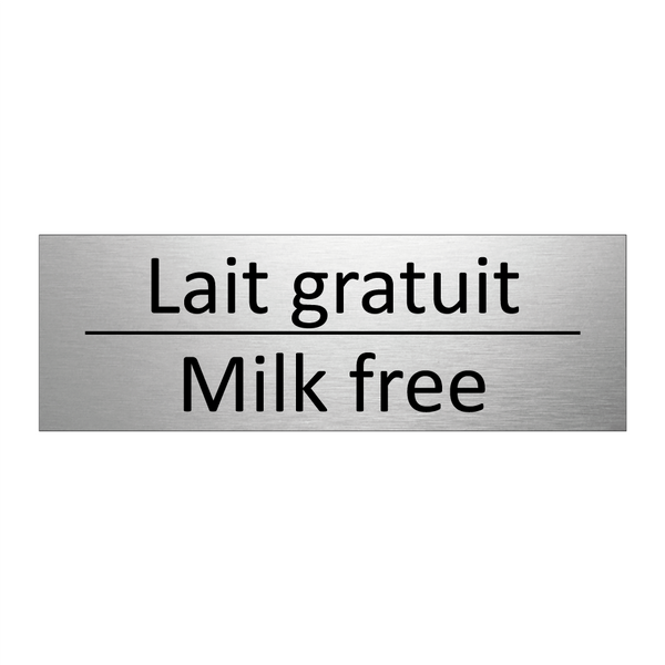 Lait gratuit - Milk free