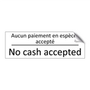 Aucun paiement en espèces accepté /.../ - No cash accepted