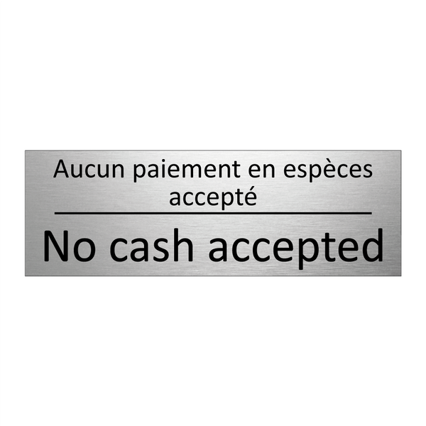 Aucun paiement en espèces accepté /.../ - No cash accepted